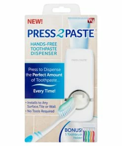 TVTimeDirect Press 2 Paste Hands-Free Toothpaste Dispenser