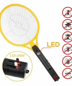 TVTimeDirect Rechargeable Handheld Bug Zapper Racket- 2 Pack Houseware