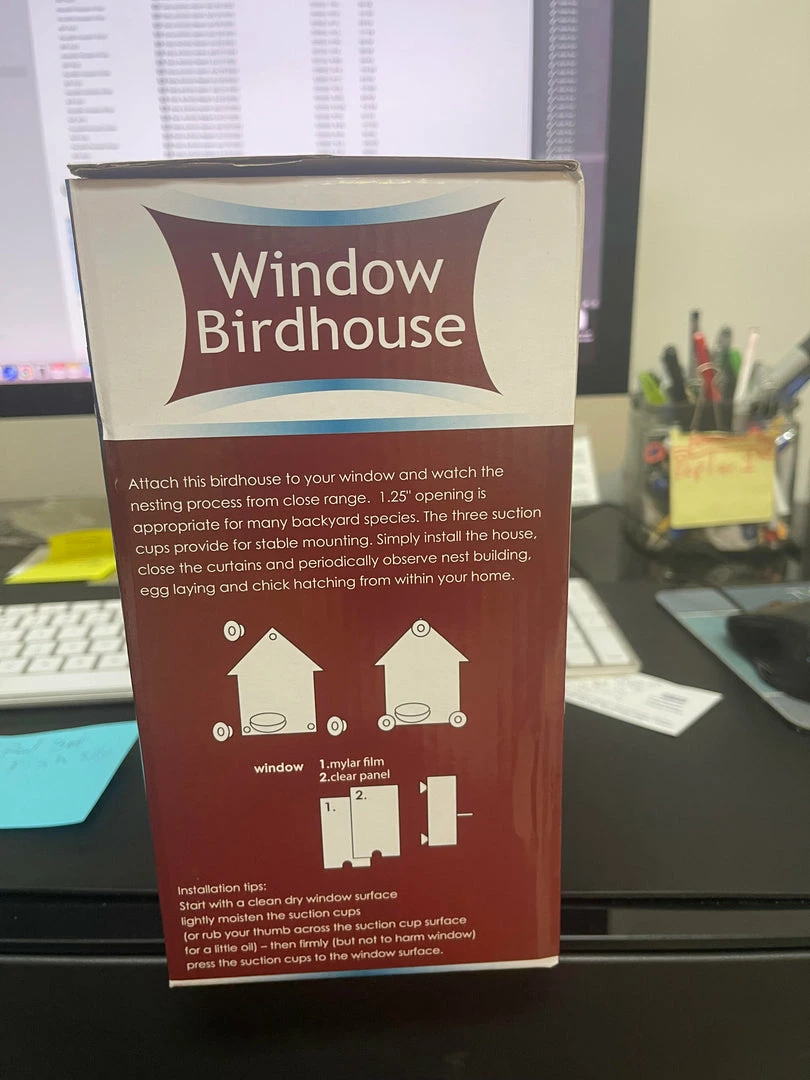 TVTimeDirect Window Birdhouse -See Through Spy One Way Mirrored Bird House 8 TVTimeDirect Window Birdhouse -See Through Spy One Way Mirrored Bird House
