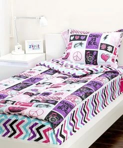 TVTimeDirect Zipit Rocker Princess 3 Piece Twin Comforter Set Bed & Bath