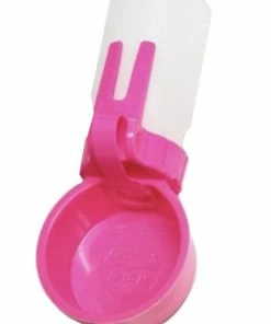 TVTimeDirect Pets Water Rover Smaller 3.5-inch Bowl And 8 Ounce Bottle, Pink