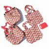 TVTimeDirect Sachi Shop Pack Go Market Totes Grocery Bag 5 Pce Set Red Chev 2 TVTimeDirect Sachi Shop Pack Go Market Totes Grocery Bag 5 Pce Set Red Chev