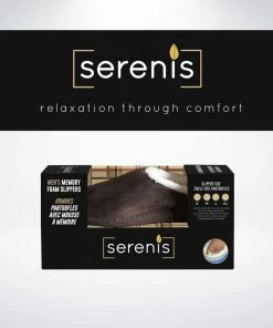 TVTimeDirect Serenis Men's Memory Foam Slippers, Brown- Large