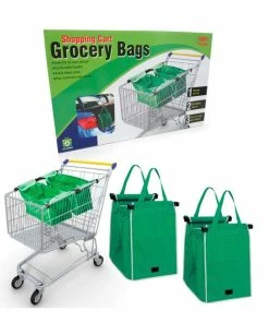 TVTimeDirect Reusable Shopping Cart Grocery Bag With Cart Clips