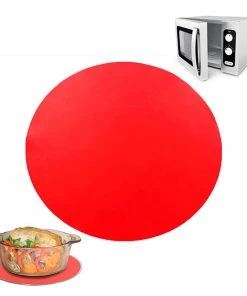 TVTimeDirect Kitchen Silicone Microwave Spill Mat - Red - 11.75 In.
