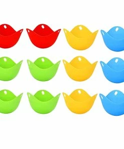 TVTimeDirect Kitchen Silicone Egg Poachers- Set Of 12