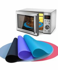 TVTimeDirect Kitchen Silicone Microwave Spill Mat - Red - 11.75 In.