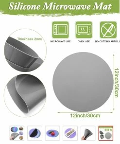 TVTimeDirect Kitchen Silicone Microwave Spill Mat - Red - 11.75 In.