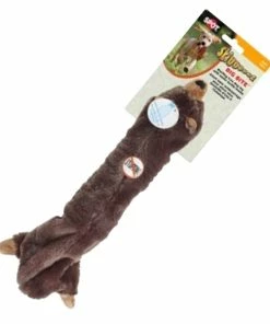 TVTimeDirect Pets Skinneeez Big Bite Stuffing Free - Toy Bear (Brown)