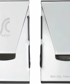 TVTimeDirect Slim Clip Double Sided Money Clip Wallet (Black Chrome)