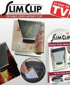 TVTimeDirect Clothing & Accessories Slim Clip - Double Sided Money Clip! (Black Chrome)