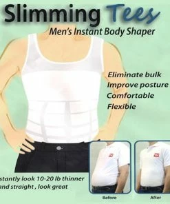 TVTimeDirect Slimming Tees- Men's Instant Body Shaper (Medium)