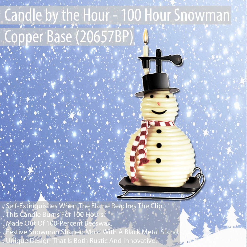 TVTimeDirect Candle By The Hour - 100 Hour Snowman Black Base (20657B) Black Base Candles 3 TVTimeDirect Candle By The Hour - 100 Hour Snowman Black Base (20657B) Black Base Candles