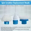 TVTimeDirect Houseware Spin Scrubber Replacement Heads- Set Of 3 (Flat, Dome, Corner)