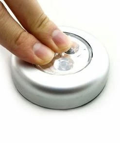 TVTimeDirect Houseware Stick 'N' Click - Peel And Stick LED Lights - Set Of 3 - Silver -MO