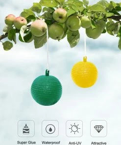 TVTimeDirect Hanging Fly Trap Ball Fruit Fly Catcher Outdoor & Garden
