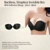 TVTimeDirect Backless, Strapless Invisible Bra With Adhesive Wings - Size C- Black Clothing & Accessories