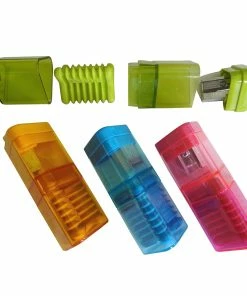 TVTimeDirect Correc-Tri Metal Triangular Sharpener And Eraser, Colors Vary School And Office Supplies