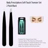 TVTimeDirect Body Prescriptions 2 Pack Black Soft Touch Tweezer Set In Black And Teal Box Health & Beauty