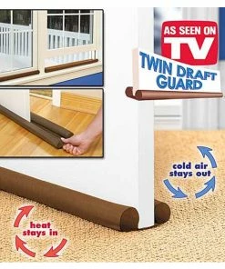 TVTimeDirect Twin Draft Guard For Doors & Windows - Brown Houseware