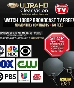 TVTimeDirect Ultra HD Clear Vision Antenna, 60 Mile Range