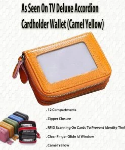 TVTimeDirect As Seen On TV Deluxe Accordion Cardholder Wallet ( Camel Yellow)