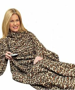 TVTimeDirect Warmie- Cozy Blanket With Sleeves (Leopard 70" X 50")