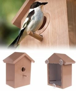 TVTimeDirect Window Birdhouse -See Through Spy One Way Mirrored Bird House