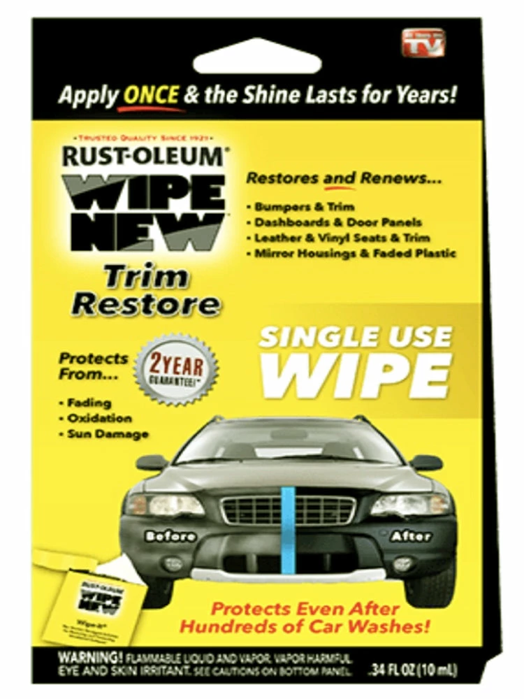 TVTimeDirect Wipe New Trim Restorer Wipe-On Cloth Applicator, 0.34 Fl. Oz. Automotive 3 TVTimeDirect Wipe New Trim Restorer Wipe-On Cloth Applicator, 0.34 Fl. Oz. Automotive