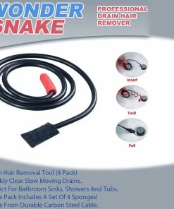 TVTimeDirect Wonder Snake - Drain Hair Removal Tool (4 Pack)