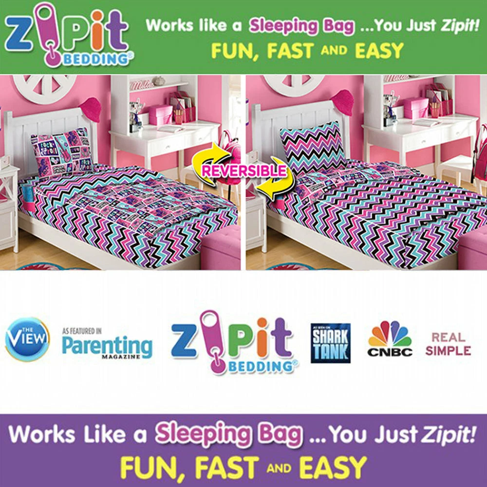 TVTimeDirect Outdoor & Garden As Seen On TV ZIPIT Bedding Set, Rock Princess(Twin) 3 TVTimeDirect Outdoor & Garden As Seen On TV ZIPIT Bedding Set, Rock Princess(Twin)