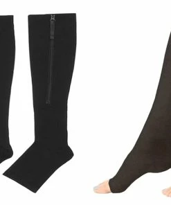 TVTimeDirect Zip Sox Compression Socks- Black- Small/Medium Clothing & Accessories